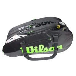 Wilson Super Tour 15 Pack Racquet Bag (Black/Green) -Racquet Guys Sports IMG 2948