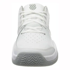 K-Swiss Court Express Clay Court Women's Tennis Shoe (White/Silver) -Racquet Guys Sports K Swiss Court Express Womens White Silver Image Front