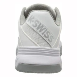 K-Swiss Court Express Clay Court Women's Tennis Shoe (White/Silver) -Racquet Guys Sports K Swiss Court Express Womens White Silver Image Heel