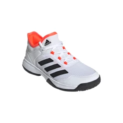Adidas Ubersonic 4 Junior Tennis Shoe (White/Black/Solar Red) -Racquet Guys Sports S23742 FTW photo front lateral top white