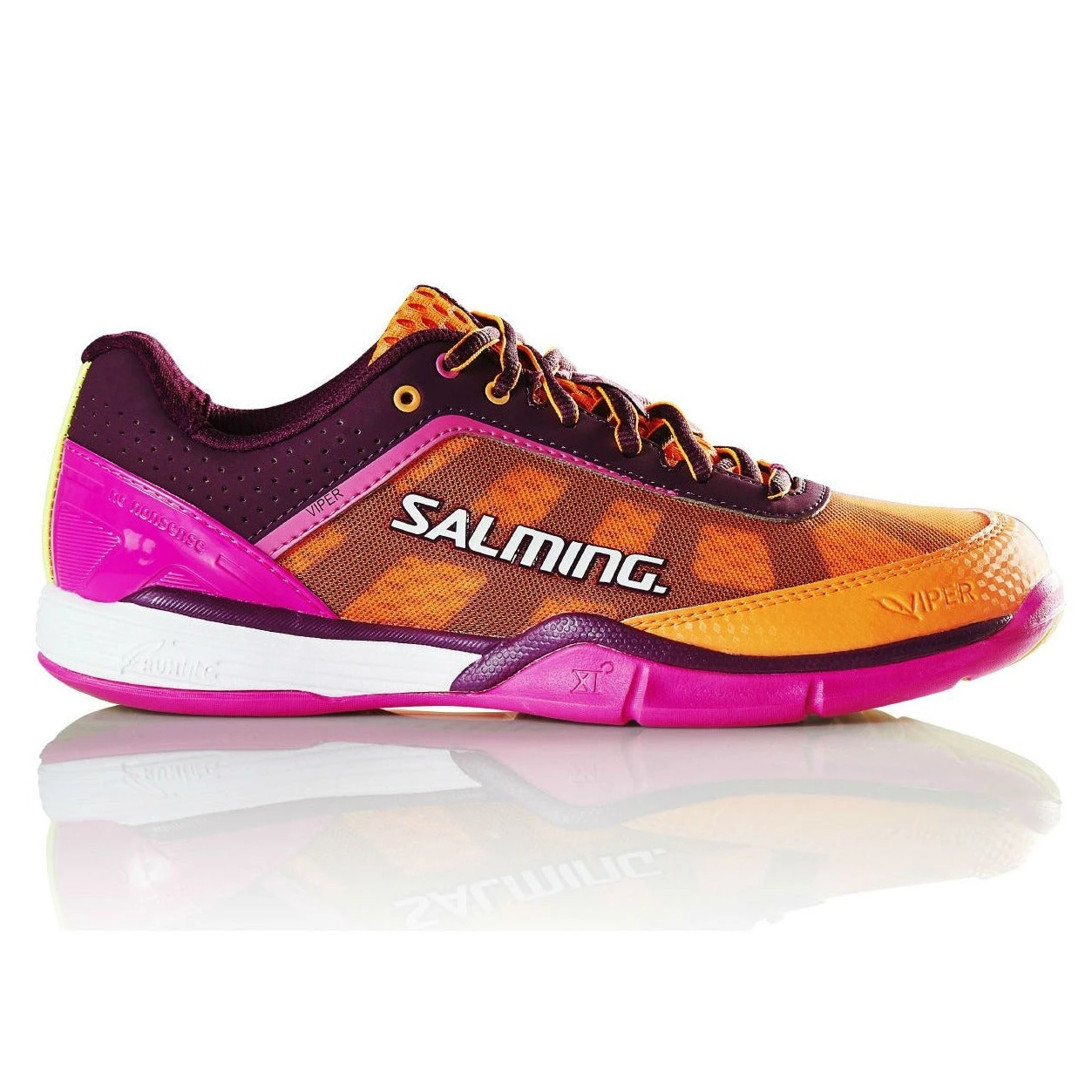 Salming Viper 4 Womens Indoor Court Shoe (Purple/Orange) 1 Salming Viper 4 Womens Indoor Court Shoe (Purple/Orange)