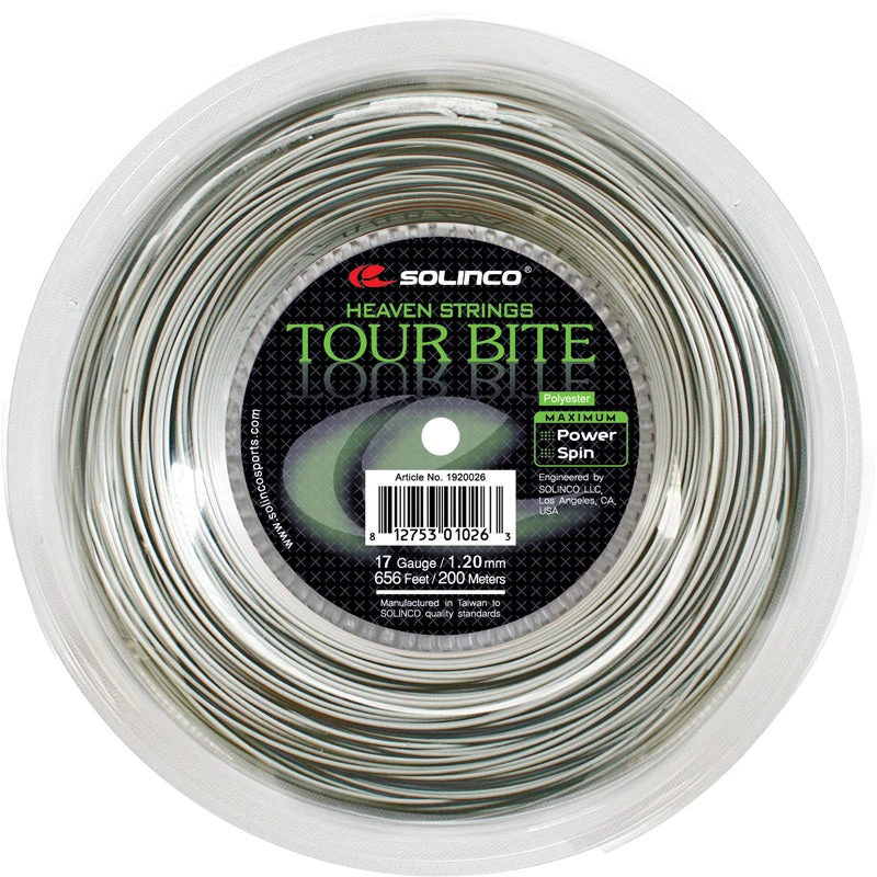 Solinco Tour Bite 17/1.20 Tennis String Reel (Silver) 1 Solinco Tour Bite 17/1.20 Tennis String Reel (Silver)