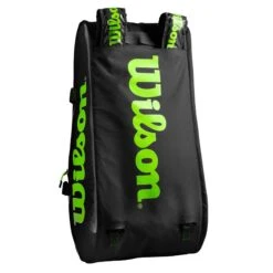 Wilson Super Tour 15 Pack Racquet Bag (Black/Green) -Racquet Guys Sports WR8004101001 Super Tour 3 Comp BKGR Removable Straps Detail2