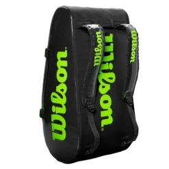 Wilson Super Tour 15 Pack Racquet Bag (Black/Green) -Racquet Guys Sports WR8004101001 Super Tour 3 Comp BKGR Stand Up
