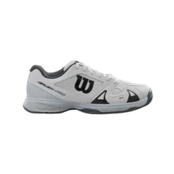 Wilson Rush Pro 2.5 Junior Tennis Shoe (White/Pearl) -Racquet Guys Sports WRS322490 Rush Pro Jr 2.5 White PearlBlue Black Side