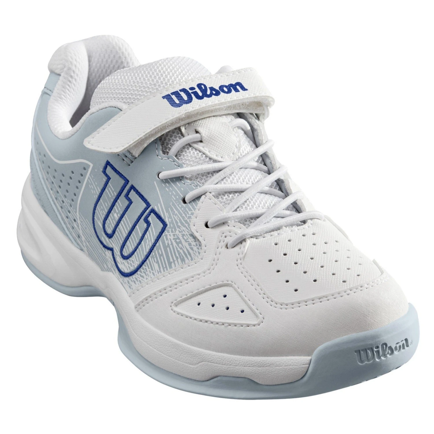 Wilson Stroke Junior Tennis Shoe (White/Blue) 1 Wilson Stroke Junior Tennis Shoe (White/Blue)