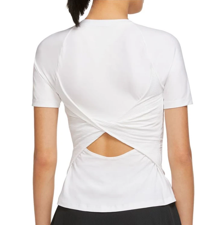 Nike Women's Dri-FIT Advantage Top (White/Black) 2 Nike Women's Dri-FIT Advantage Top (White/Black) - Image 2
