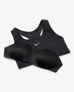 Nike Women's Dri-FIT Swoosh Medium Support 1 Piece Pad Sports Bra (Black/White) -Racquet Guys Sports dri fit swoosh support 1 piece pad sports bra mx9N8j 5c7d79bb 1590 47dd 896a fbf7a97dda6f