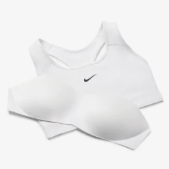 Nike Women's Dri-FIT Swoosh Medium Support 1 Piece Pad Sports Bra (White/Black) -Racquet Guys Sports dri fit swoosh support 1 piece pad sports bra mx9N8j 6e5c250c fb79 4f15 804a 55cb63718b6d