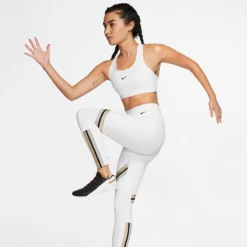 Nike Women's Dri-FIT Swoosh Medium Support 1 Piece Pad Sports Bra (White/Black) -Racquet Guys Sports dri fit swoosh support 1 piece pad sports bra mx9N8j 765f138a 54f6 43df 8caf 190e52b2a4e1