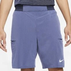 Nike Men's Dri-FIT Slam 9 Inch Shorts (Dark Purple Dust/Obsidian/White)