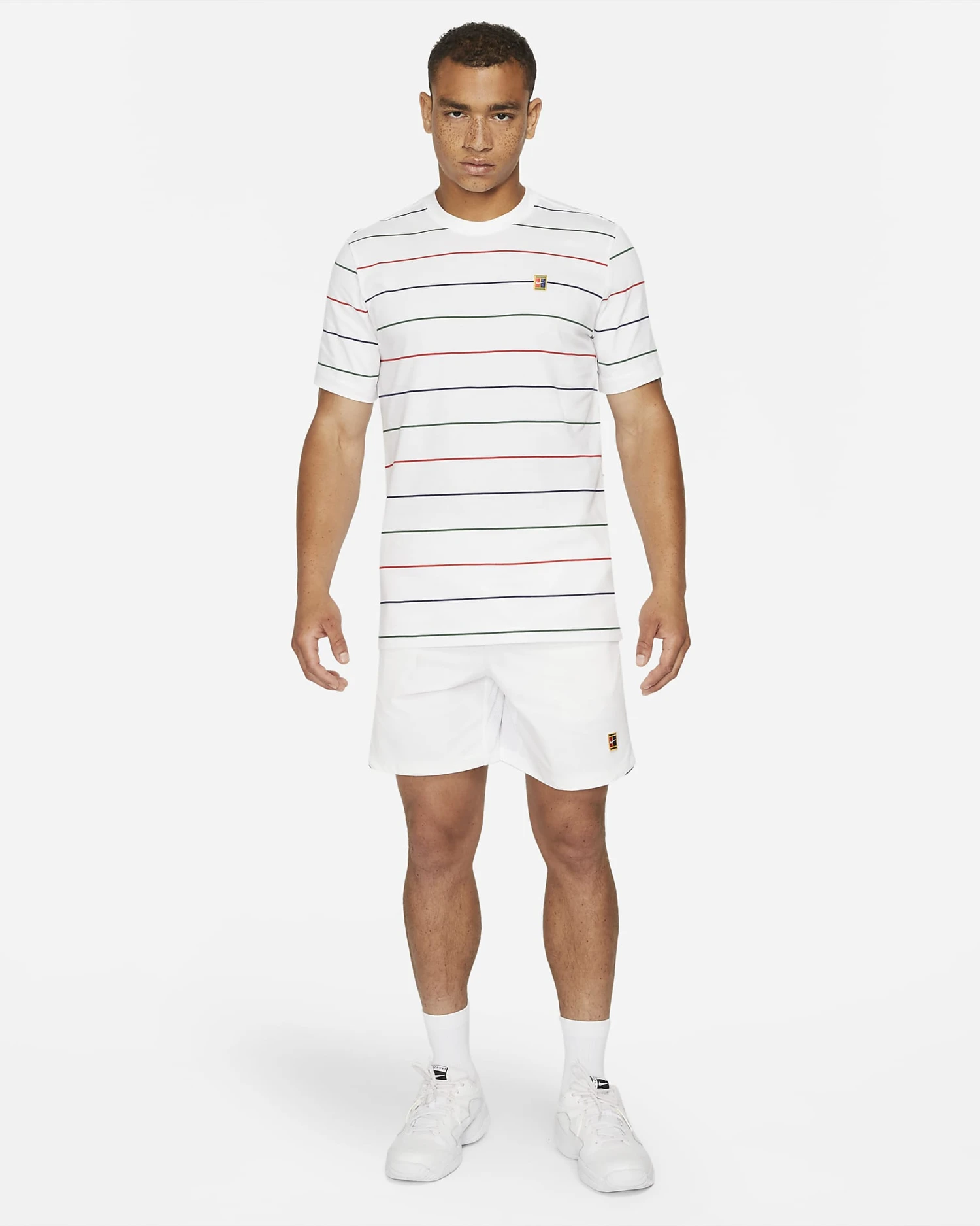 Nike Men's Striped Tennis Top (White) 4 Nike Men's Striped Tennis Top (White) - Image 4