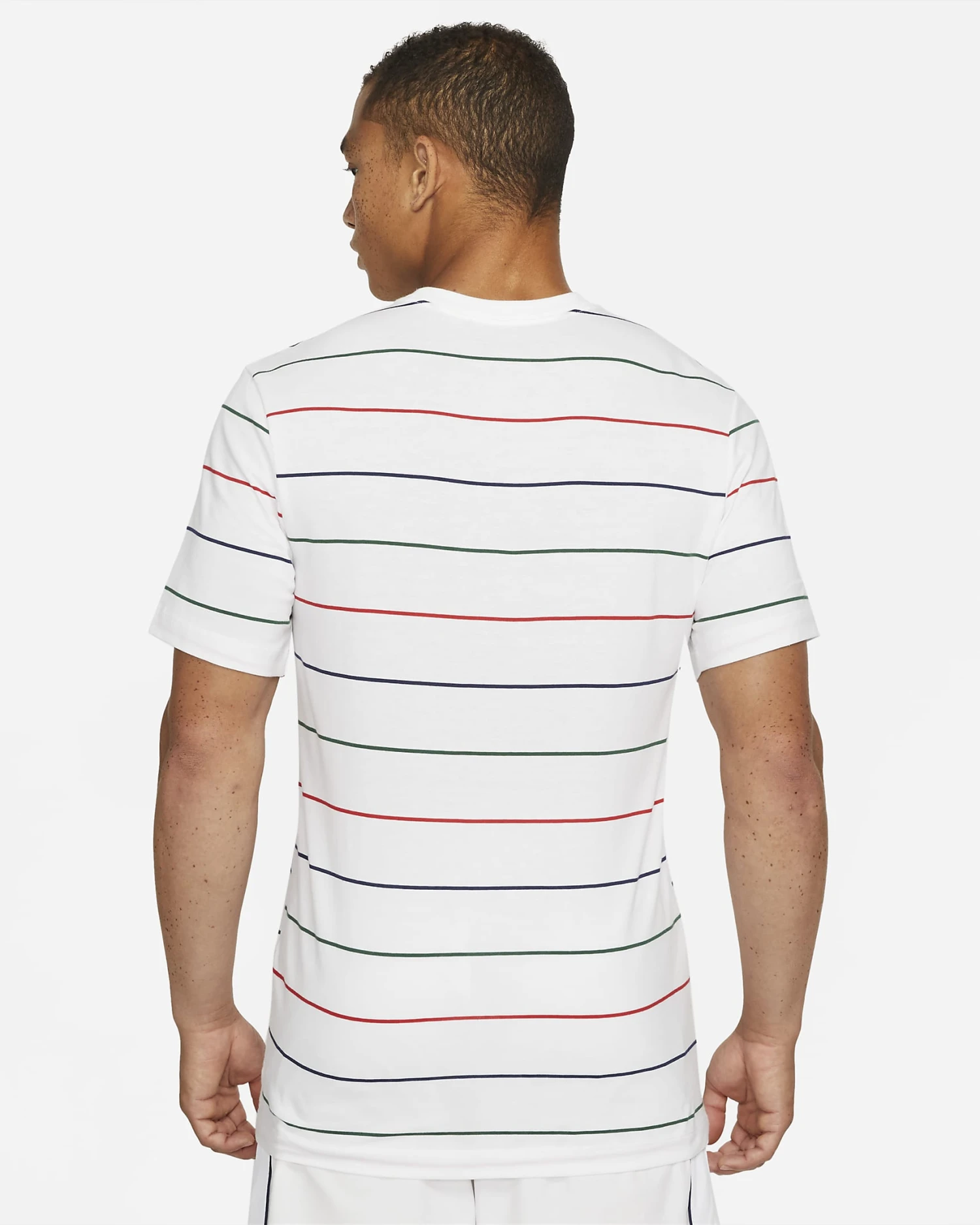 Nike Men's Striped Tennis Top (White) 2 Nike Men's Striped Tennis Top (White) - Image 2