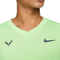 Nike Men's Rafa Dri-FIT Challenger Top (Lime/Black) -Racquet Guys Sports rafa challenger short sleeve tennis top qS5pXx 2