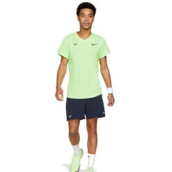 Nike Men's Rafa Dri-FIT Challenger Top (Lime/Black) -Racquet Guys Sports rafa challenger short sleeve tennis top qS5pXx 3