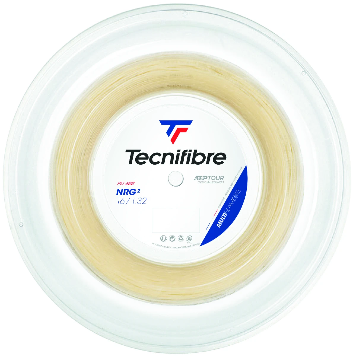 Tecnifibre NRG2 16/1.32 Tennis String Reel (Natural) 1 Tecnifibre NRG2 16/1.32 Tennis String Reel (Natural)